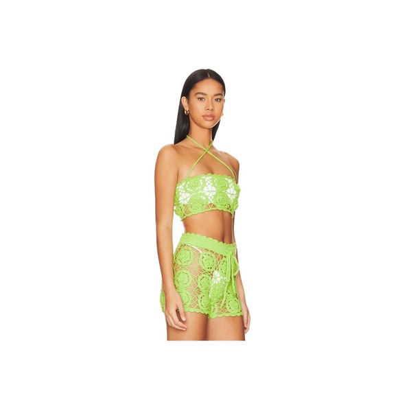 Lovers and Friends Tia Crochet Set in Bright Green - Picture 2 of 3